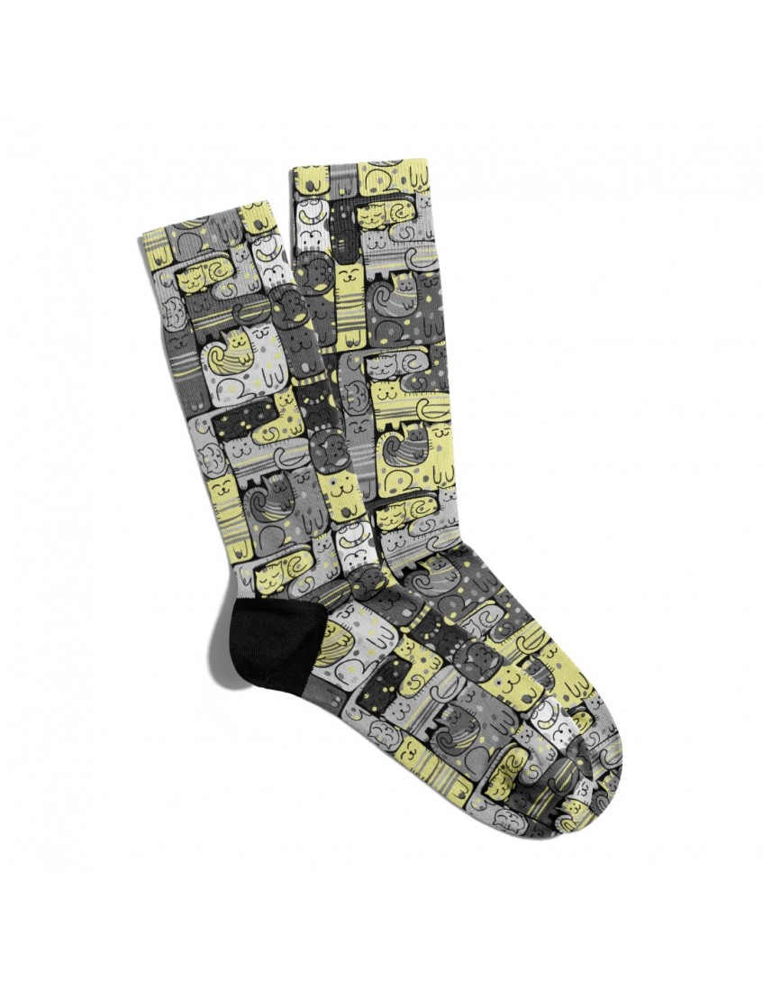 Eğlenceli Çorap Unisex Tembel Kediler Baskılı Çorap ECSOKET097 Eğlenceli Çorap Unisex Tembel Kediler Baskılı Çorap ECSOKET097