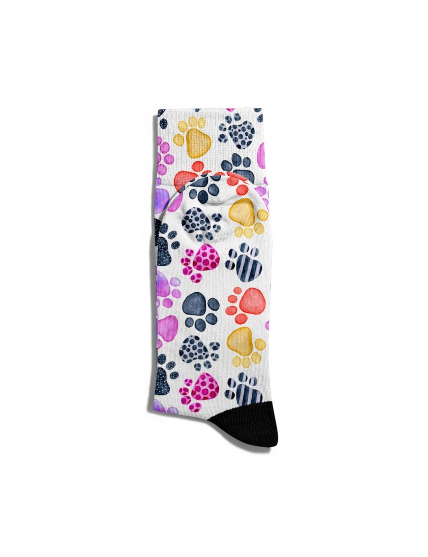 Eğlenceli Çorap Unisex Renkli Patiler Baskılı Çorap ECSOKET098 Eğlenceli Çorap Unisex Renkli Patiler Baskılı Çorap ECSOKET098