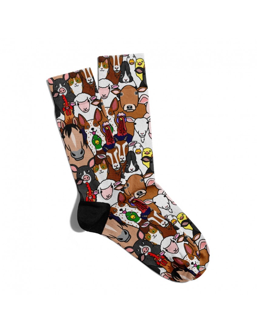 Eğlenceli Çorap Unisex Renkli Hayvanlar Baskılı Çorap ECSOKET104 Eğlenceli Çorap Unisex Renkli Hayvanlar Baskılı Çorap ECSOKET104