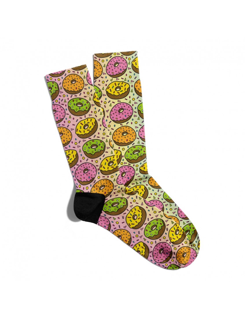 Eğlenceli Çorap Unisex  Renkli Donutlar PopArt Baskılı Çorap ECSOKET110