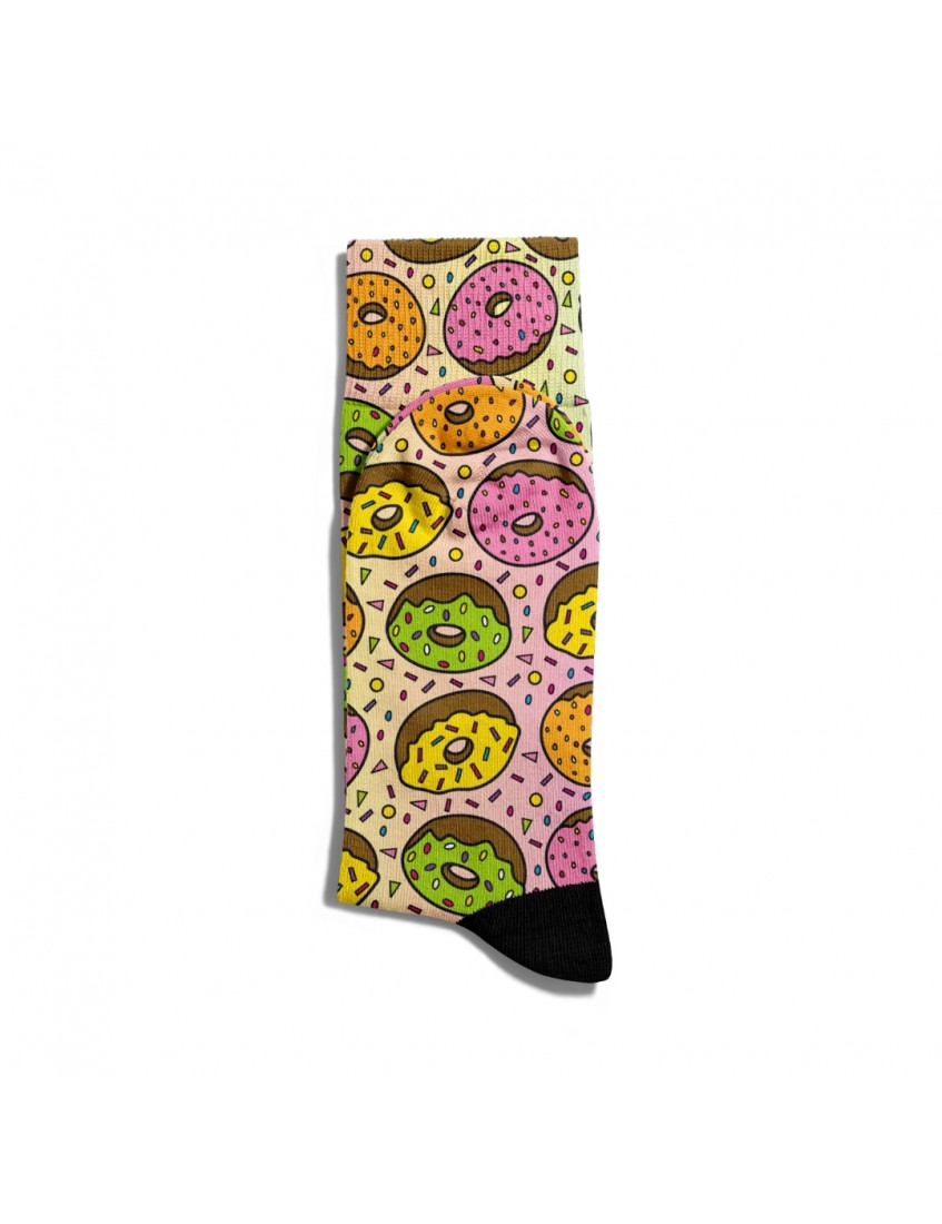 Eğlenceli Çorap Unisex  Renkli Donutlar PopArt Baskılı Çorap ECSOKET110