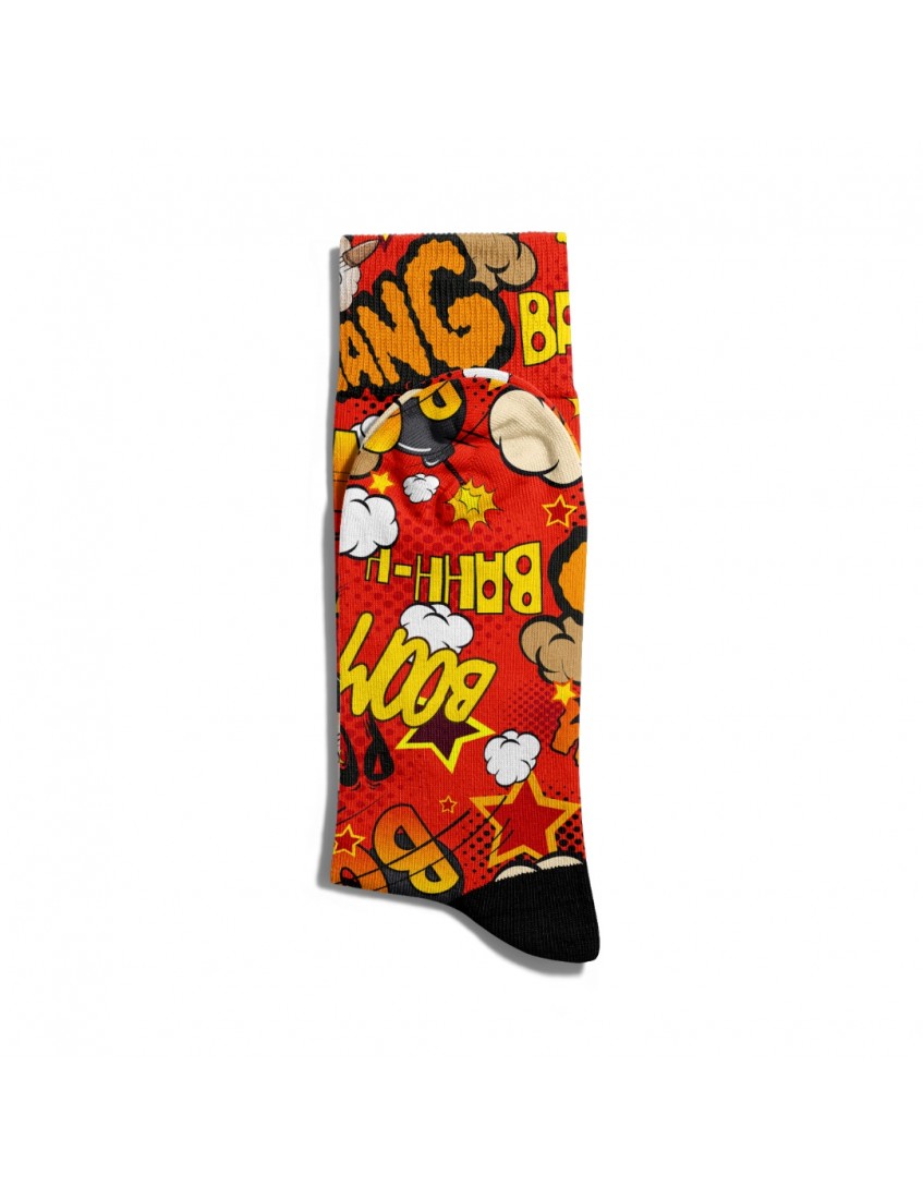 Eğlenceli Çorap Unisex  Kırmızı Boom Popart Summer Baskılı Çorap ECSOKET118