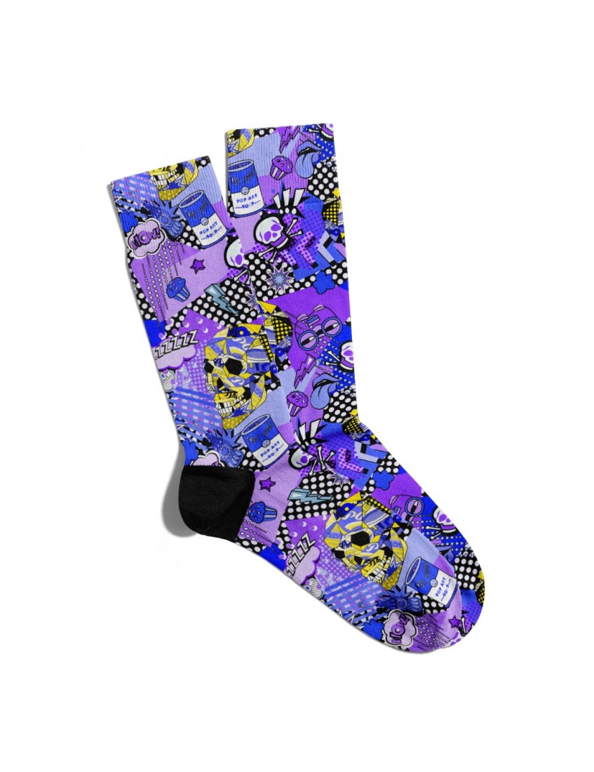 Eğlenceli Çorap Unisex  Skull VX Robot Baskılı Çorap ECSOKET132