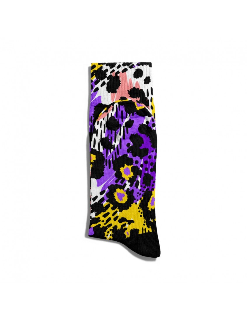 Eğlenceli Çorap Unisex Sarı Leopar Desen Baskılı Çorap ECSOKET136 Eğlenceli Çorap Unisex Sarı Leopar Desen Baskılı Çorap ECSOKET136