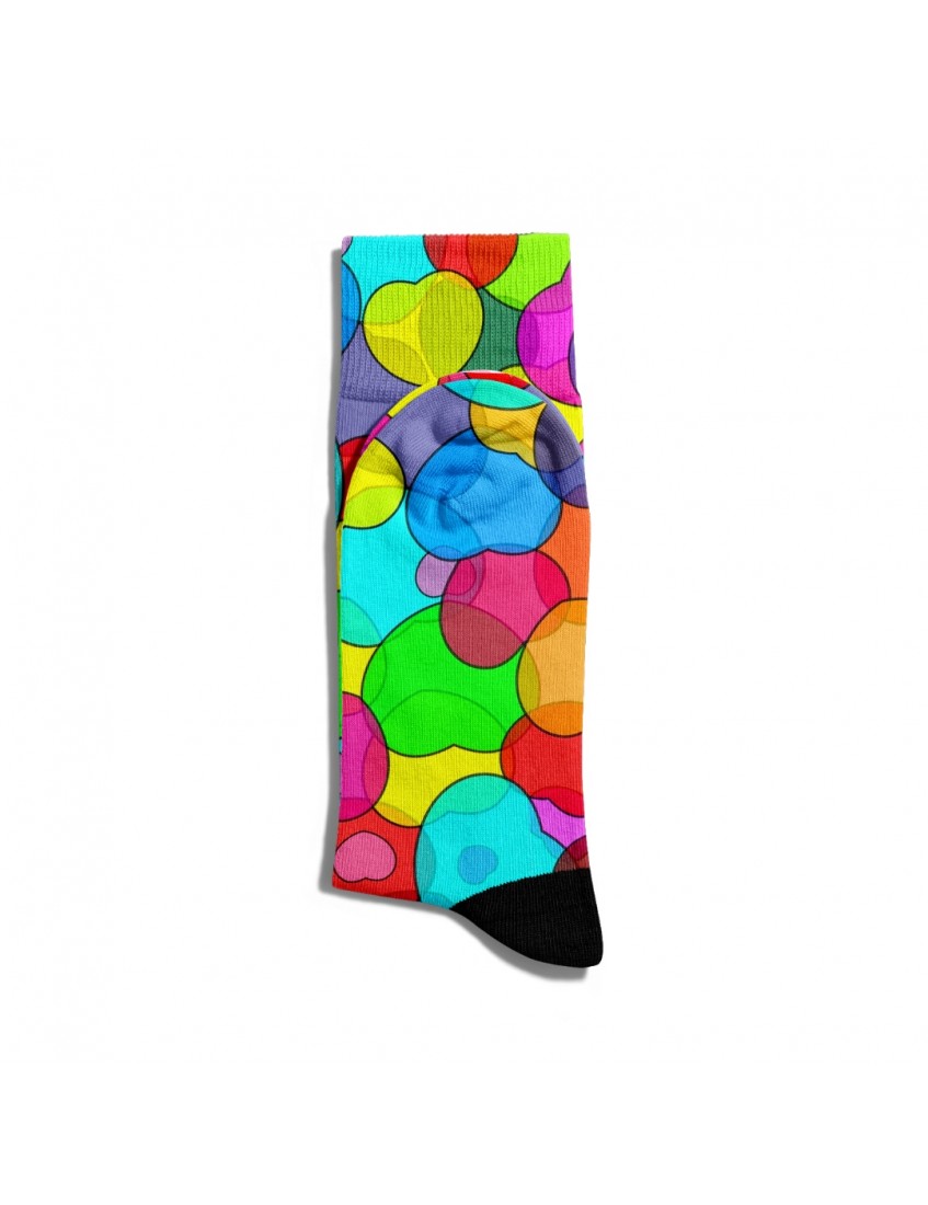 Eğlenceli Çorap Unisex  Renkli Kalp Balonlar Baskılı Çorap ECSOKET146
