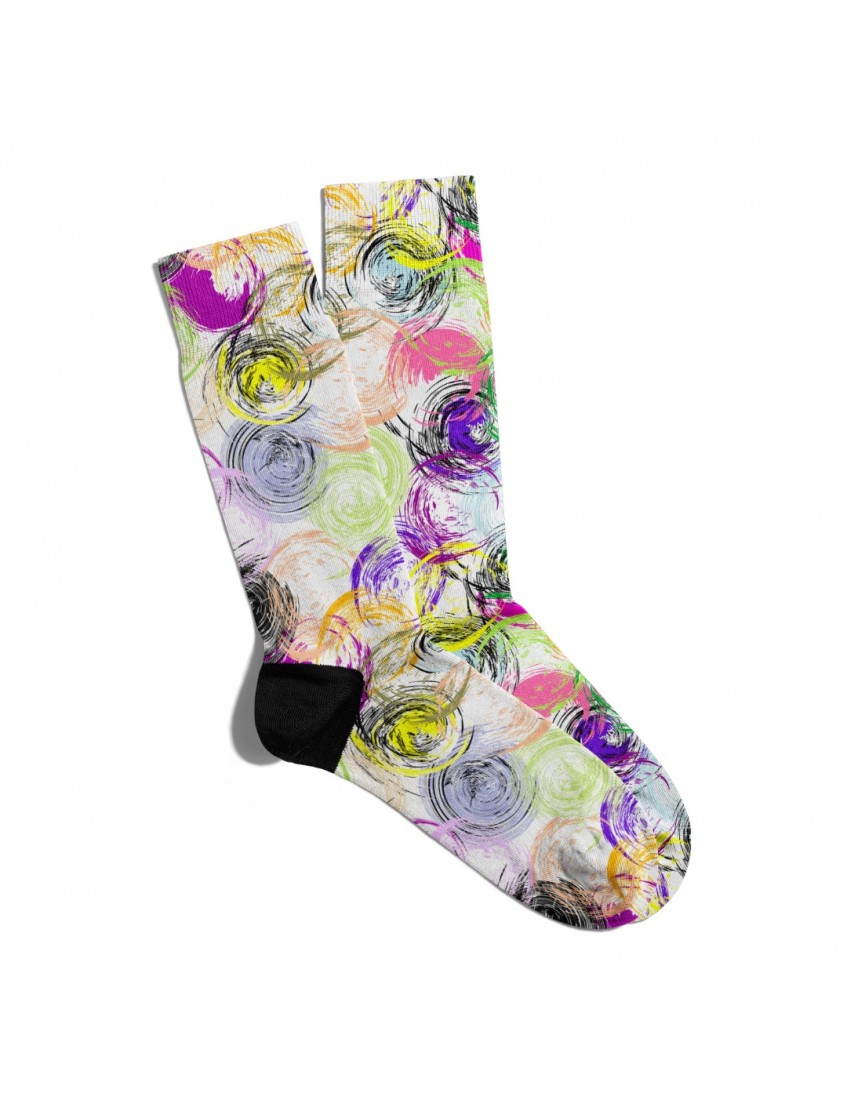 Eğlenceli Çorap Unisex  Renk Döngüsü Geometrik Baskılı Çorap ECSOKET155