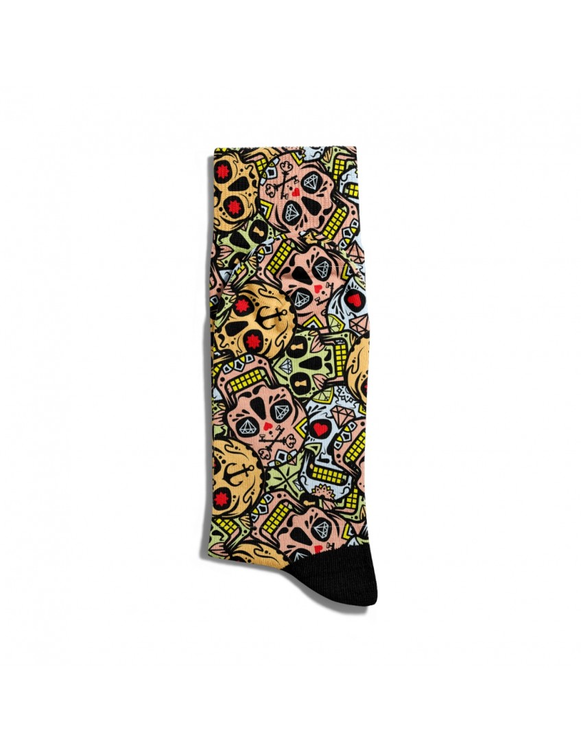 Eğlenceli Çorap Unisex  Renkli Kuru Kafa Baskılı Çorap ECSOKET167