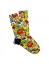 Eğlenceli Çorap Unisex  Omg Hi Hello PopArt Sarı Baskılı Çorap ECSOKET171