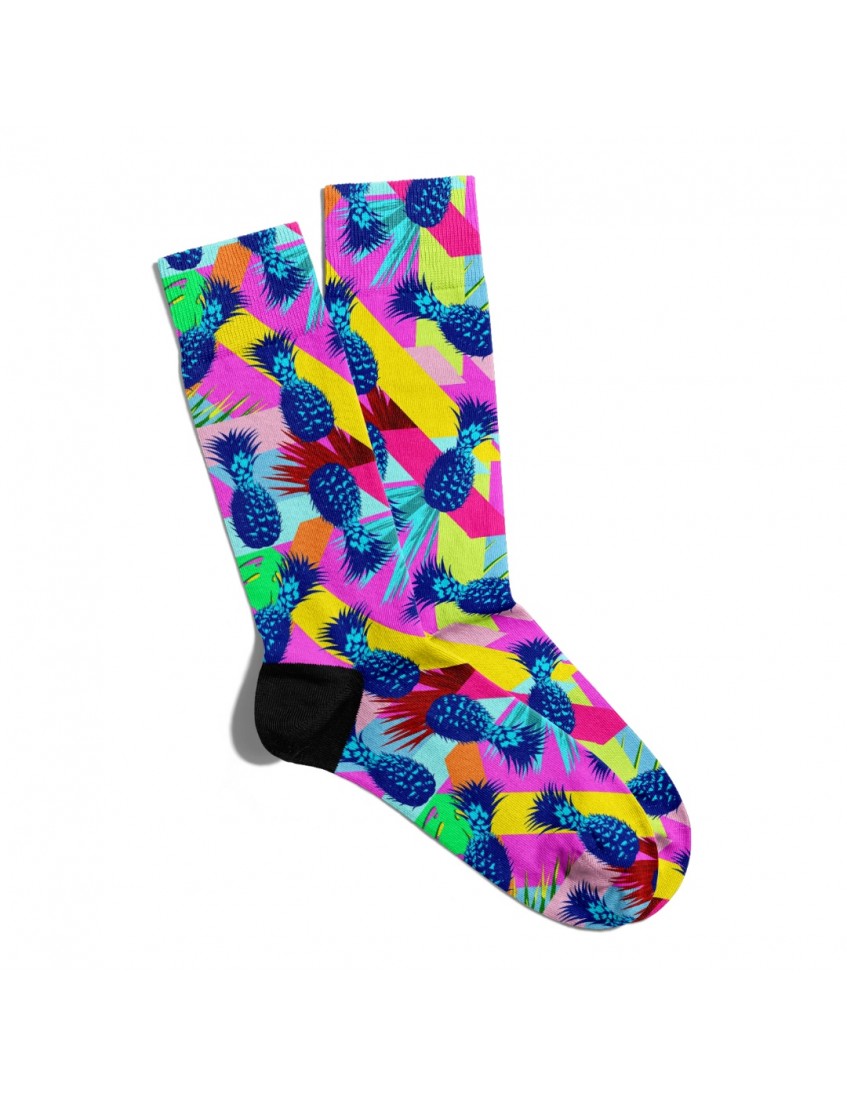 Eğlenceli Çorap Unisex  Summer Renkli Ananas Baskılı Çorap ECSOKET172
