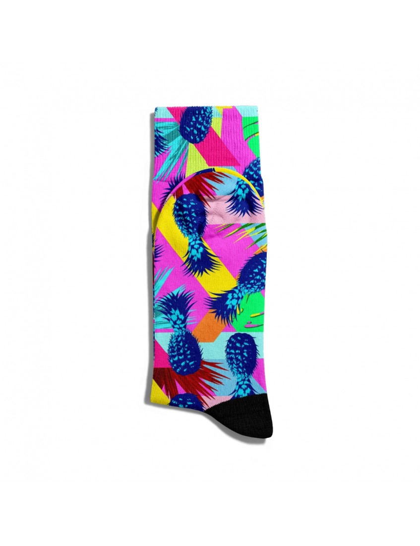 Eğlenceli Çorap Unisex  Summer Renkli Ananas Baskılı Çorap ECSOKET172
