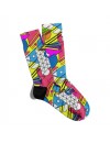 Eğlenceli Çorap Unisex Geometrik Renkli Baskılı Çorap ECSOKET176