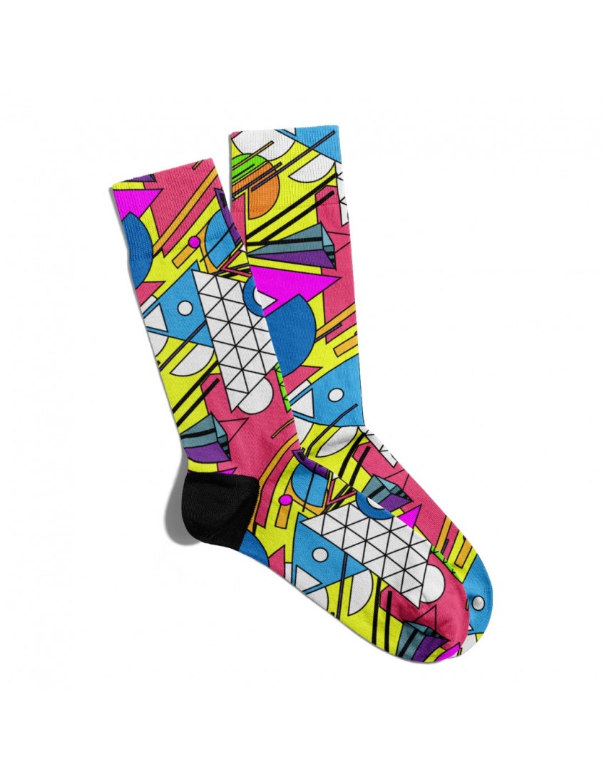 Eğlenceli Çorap Unisex Geometrik Renkli Baskılı Çorap ECSOKET176 Eğlenceli Çorap Unisex Geometrik Renkli Baskılı Çorap ECSOKET176