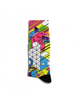 Eğlenceli Çorap Unisex Geometrik Renkli Baskılı Çorap ECSOKET176