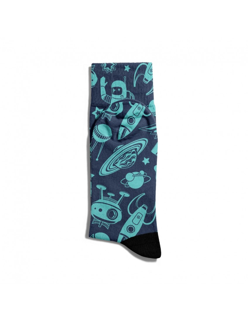 Eğlenceli Çorap Unisex  Space Uzay Desen Baskılı Çorap ECSOKET182
