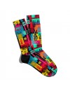 Eğlenceli Çorap Unisex  Geometrik Renkli Ananas Baskılı Çorap ECSOKET193