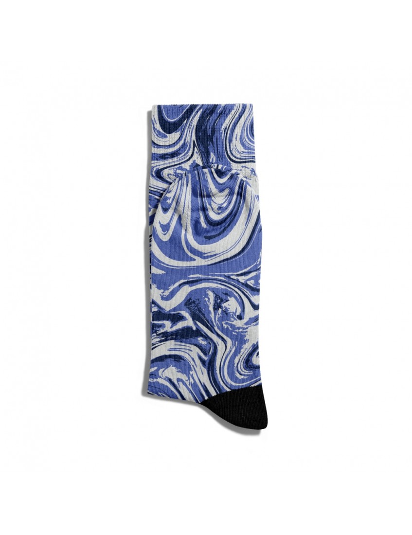 Eğlenceli Çorap Unisex  Mavi Dalgalar Baskılı Çorap ECSOKET194