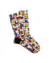 Eğlenceli Çorap Unisex  Geometrik Renkli Çizgi Baskılı Çorap ECSOKET202