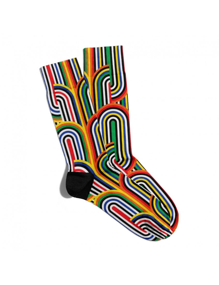 Eğlenceli Çorap Unisex  Renkli Geometrik Baskılı Çorap ECSOKET209