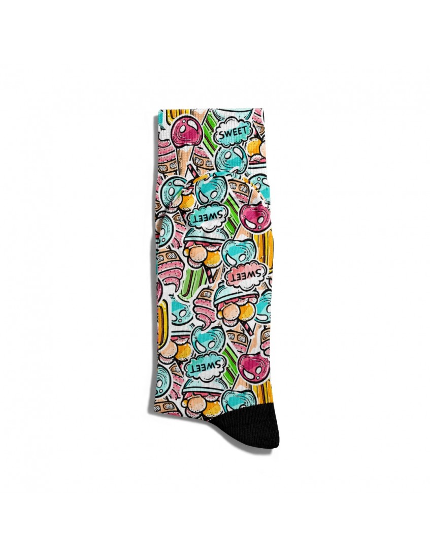 Eğlenceli Çorap Unisex Cute Sweet PopArt Desen Baskılı Çorap ECSOKET211