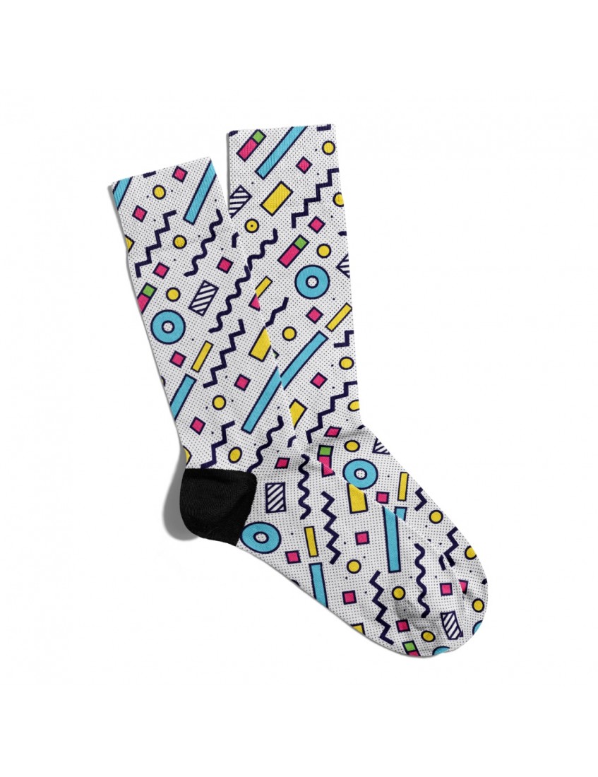Eğlenceli Çorap Unisex Geometrik Cizgi Desen Baskılı Çorap ECSOKET212