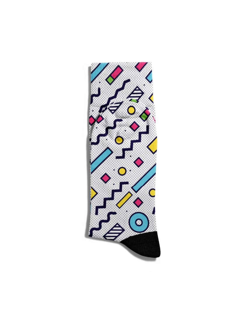 Eğlenceli Çorap Unisex Geometrik Cizgi Desen Baskılı Çorap ECSOKET212