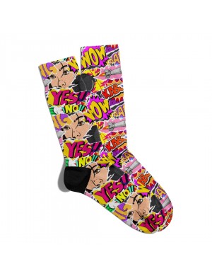 Eğlenceli Çorap Unisex  Yes No PopArt Baskılı Çorap ECSOKET214