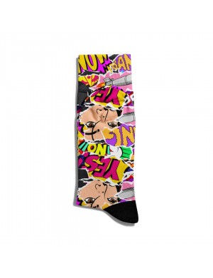 Eğlenceli Çorap Unisex  Yes No PopArt Baskılı Çorap ECSOKET214