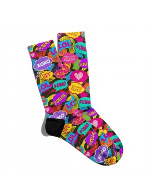 Eğlenceli Çorap Unisex XOXO BFF PopArt Baskılı Çorap ECSOKET219