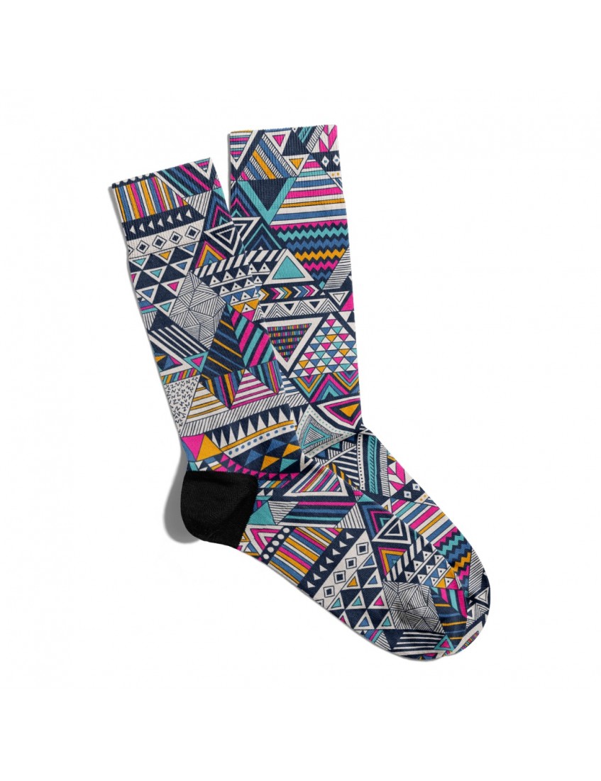 Eğlenceli Çorap Unisex Yaz Modası Etnik Desen Baskılı Çorap ECSOKET222