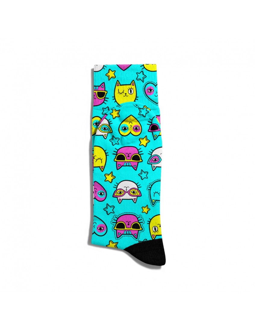 Eğlenceli Çorap Unisex Cool Kediler Kalp Desen Baskılı Çorap ECSOKET223 Eğlenceli Çorap Unisex Cool Kediler Kalp Desen Baskılı Çorap ECSOKET223