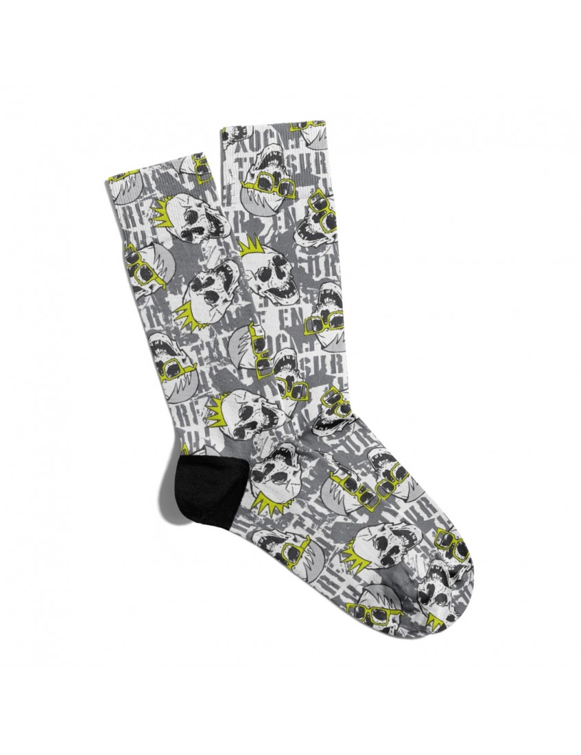 Eğlenceli Çorap Unisex Rock Skull Baskılı Çorap ECSOKET228 Eğlenceli Çorap Unisex Rock Skull Baskılı Çorap ECSOKET228