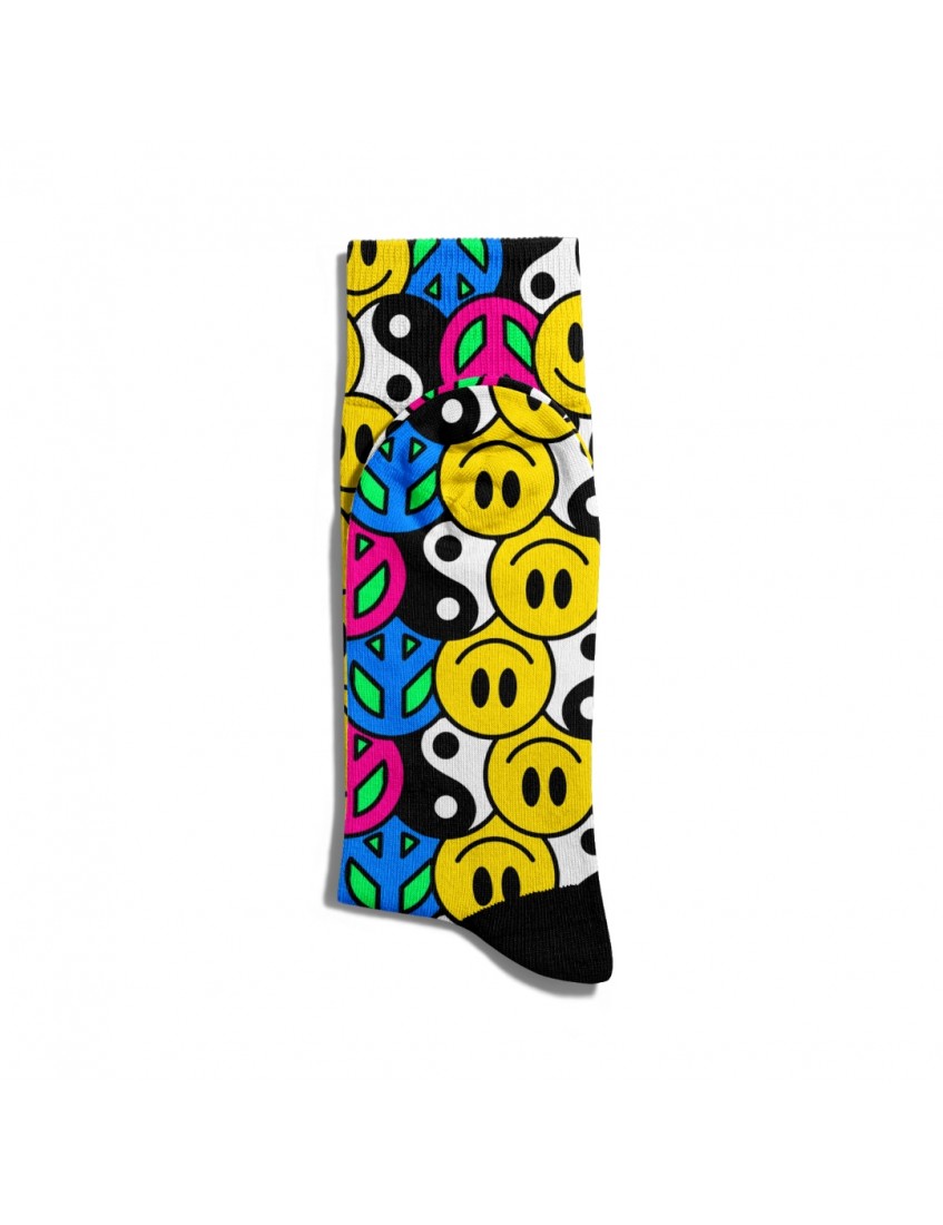 Eğlenceli Çorap Unisex PopArt Emoji Peace Baskılı Çorap ECSOKET236
