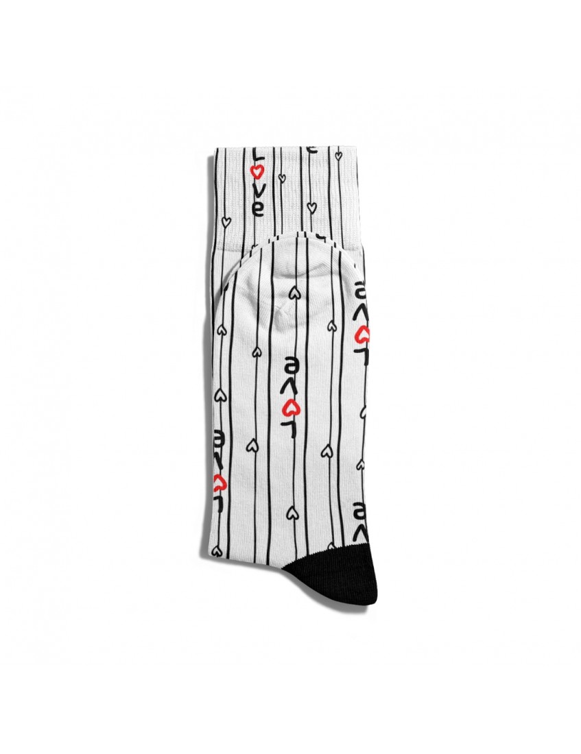 Eğlenceli Çorap Unisex Love Şerit Baskılı Desen Baskılı Çorap ECSOKET237