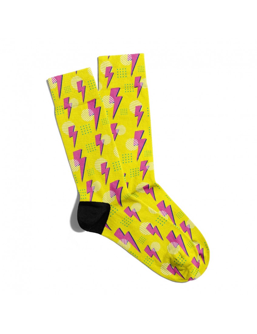 Eğlenceli Çorap Unisex Sarı Retro Simge PopArt Baskılı Çorap ECSOKET240