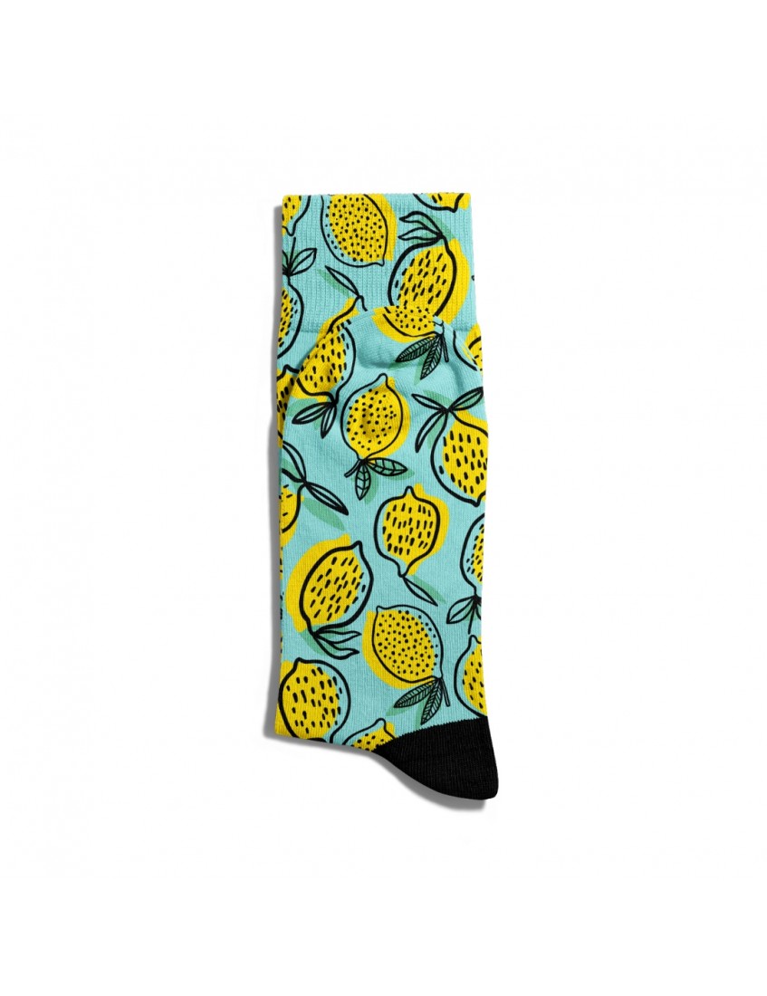 Eğlenceli Çorap Unisex Yaz Tasarımlı Limon Desen Baskılı Çorap ECSOKET241 Eğlenceli Çorap Unisex Yaz Tasarımlı Limon Desen Baskılı Çorap ECSOKET241