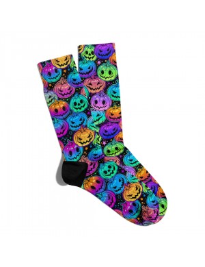 Eğlenceli Çorap Unisex Halloween Skull Baskılı Çorap ECSOKET243