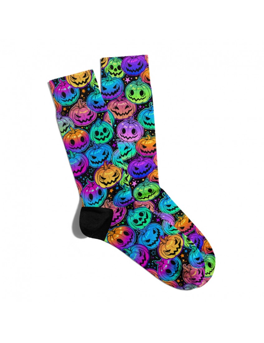 Eğlenceli Çorap Unisex Halloween Skull Baskılı Çorap ECSOKET243
