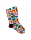 Eğlenceli Çorap Unisex Bej Renkli Emoji Desen Baskılı Çorap ECSOKET244