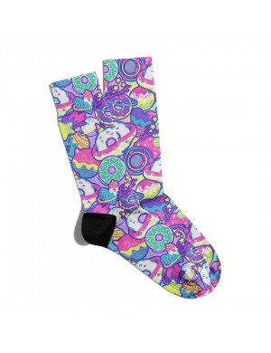 Eğlenceli Çorap Unisex Donut Pk PopArt Baskılı Çorap ECSOKET246
