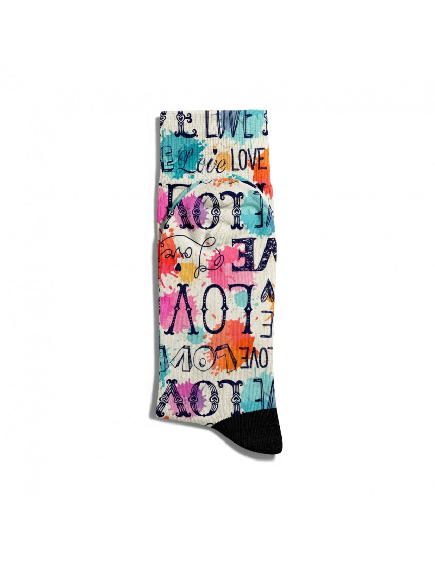 Eğlenceli Çorap Unisex  Cool Love Love PopArt Baskılı Çorap ECSOKET247