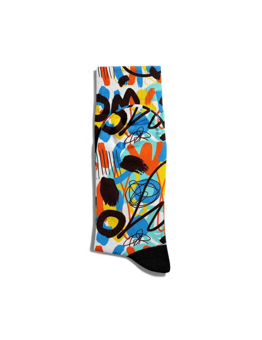 Eğlenceli Çorap Unisex  Renk Geçişleri PopArt Baskılı Çorap ECSOKET249