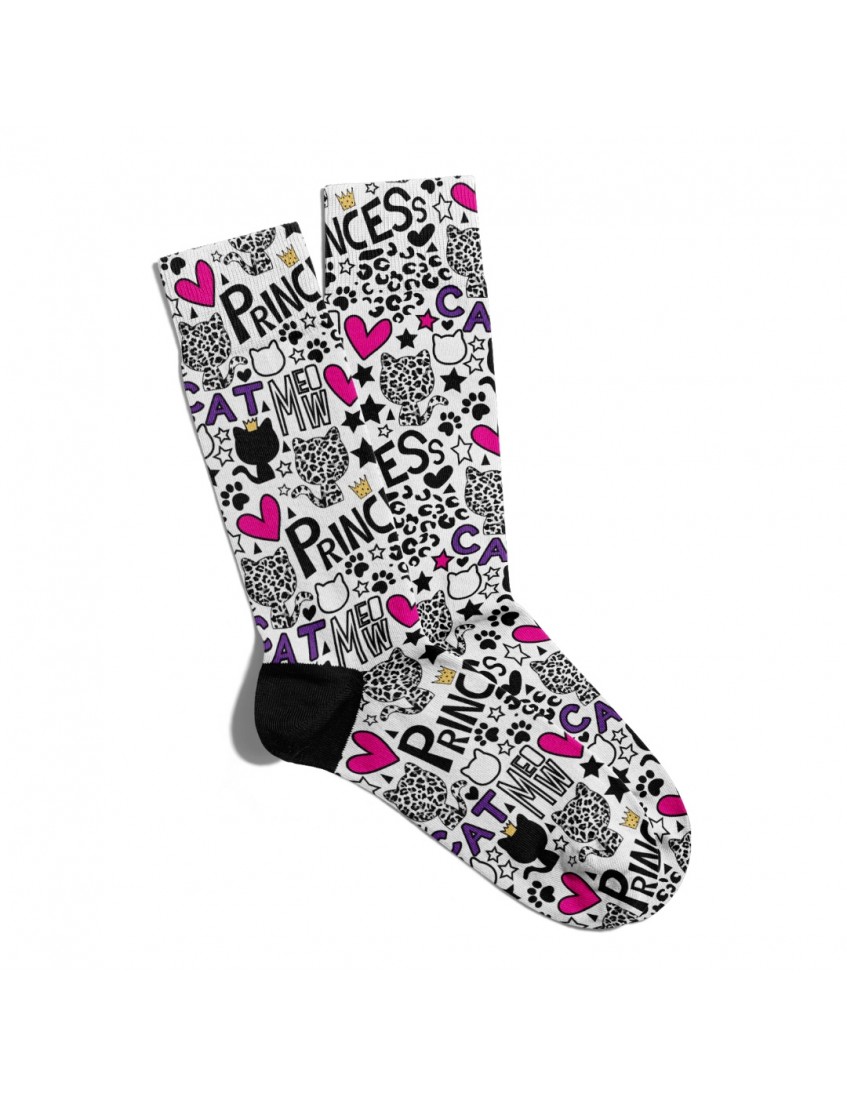 Eğlenceli Çorap Unisex Meeow Princess Baskılı Çorap ECSOKET250 Eğlenceli Çorap Unisex Meeow Princess Baskılı Çorap ECSOKET250