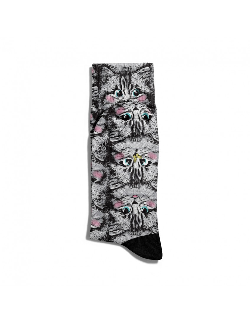 Eğlenceli Çorap Unisex  Şaşkın Kediler  Baskılı Çorap ECSOKET254