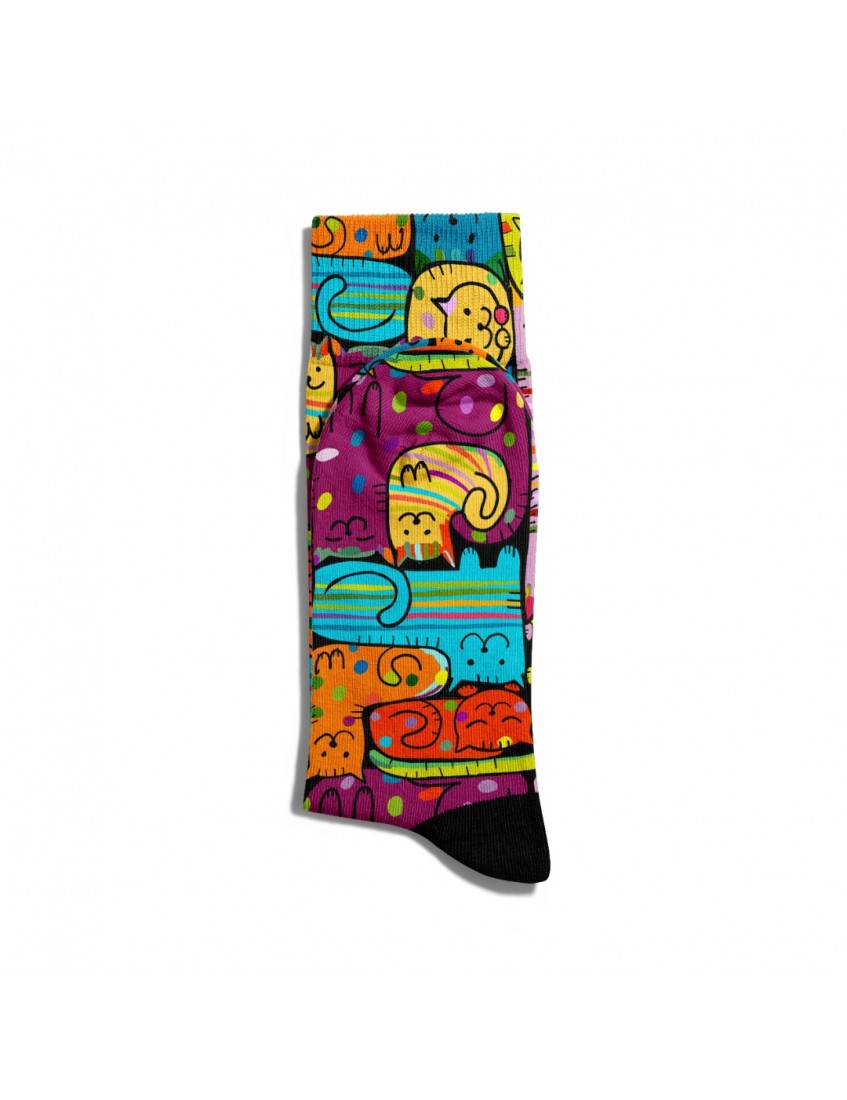 Eğlenceli Çorap Unisex Renkli Sevimli Kedi Baskılı Çorap ECSOKET255 Eğlenceli Çorap Unisex Renkli Sevimli Kedi Baskılı Çorap ECSOKET255