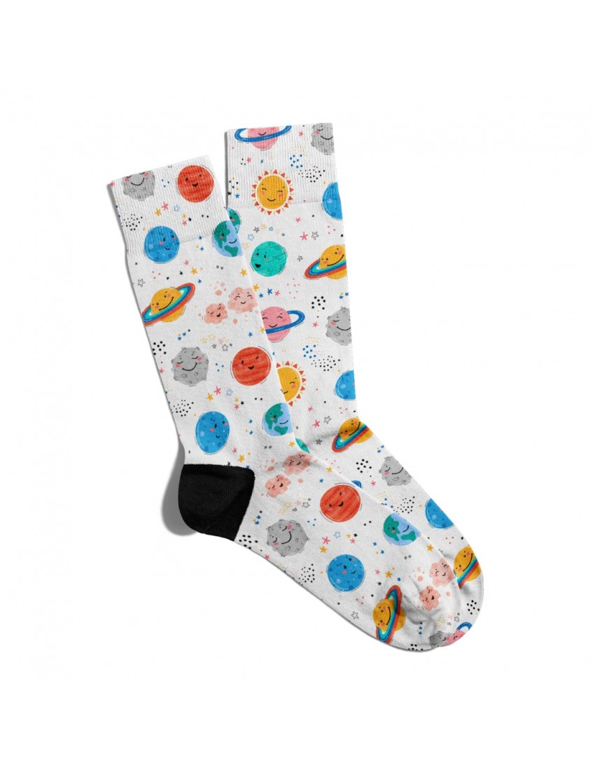 Eğlenceli Çorap Unisex Space PopArt Desen Baskılı Çorap ECSOKET261