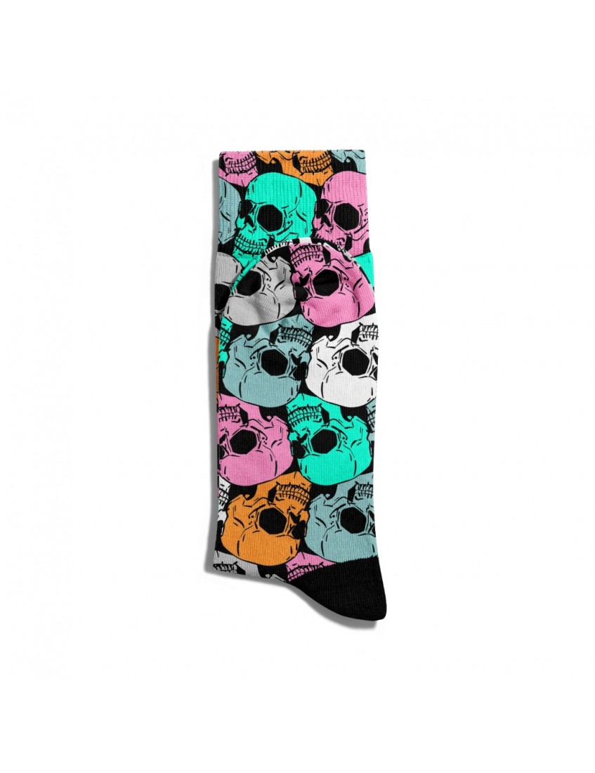 Eğlenceli Çorap Unisex Renkli Kuru Kafalar Baskılı Çorap ECSOKET267
