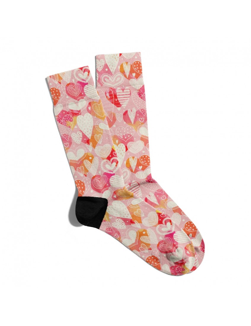 Eğlenceli Çorap Unisex Renkli Kalpler Baskılı Çorap ECSOKET271 Eğlenceli Çorap Unisex Renkli Kalpler Baskılı Çorap ECSOKET271