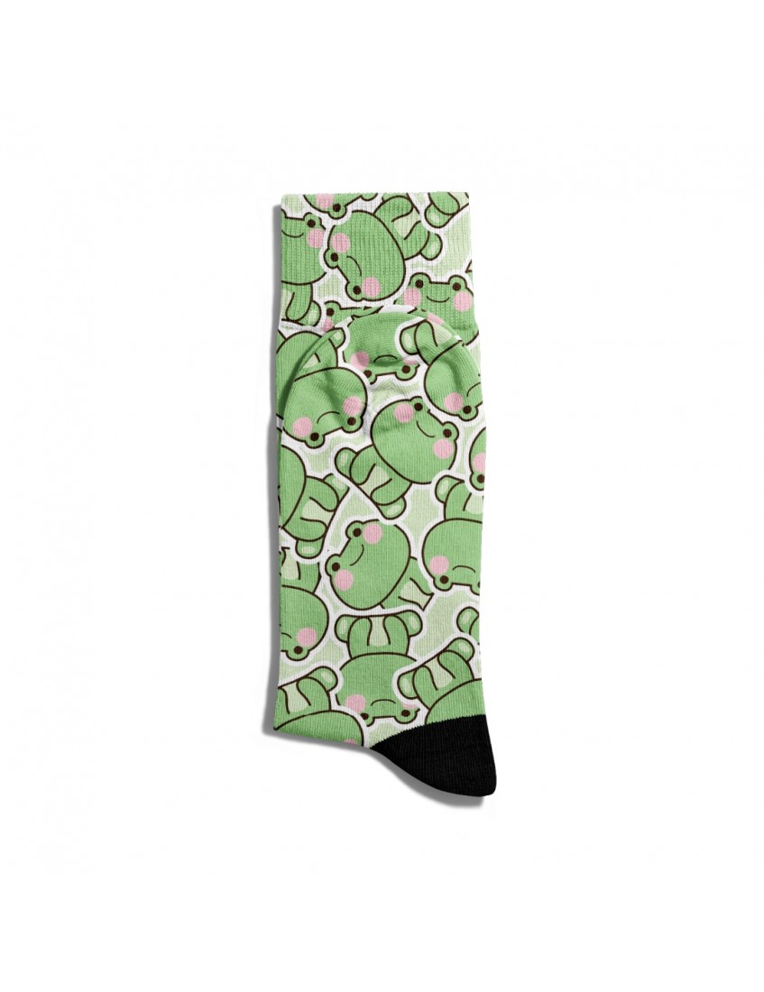 Eğlenceli Çorap Unisex Tatlı Yavru Kurbağalar Baskılı Çorap ECSOKET272