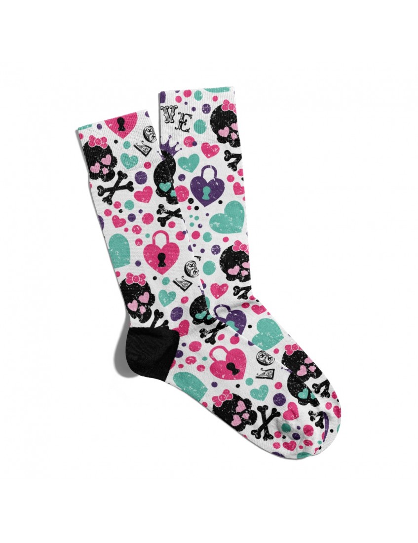 Eğlenceli Çorap Unisex Love Skull Çift Baskılı Çorap ECSOKET278 Eğlenceli Çorap Unisex Love Skull Çift Baskılı Çorap ECSOKET278