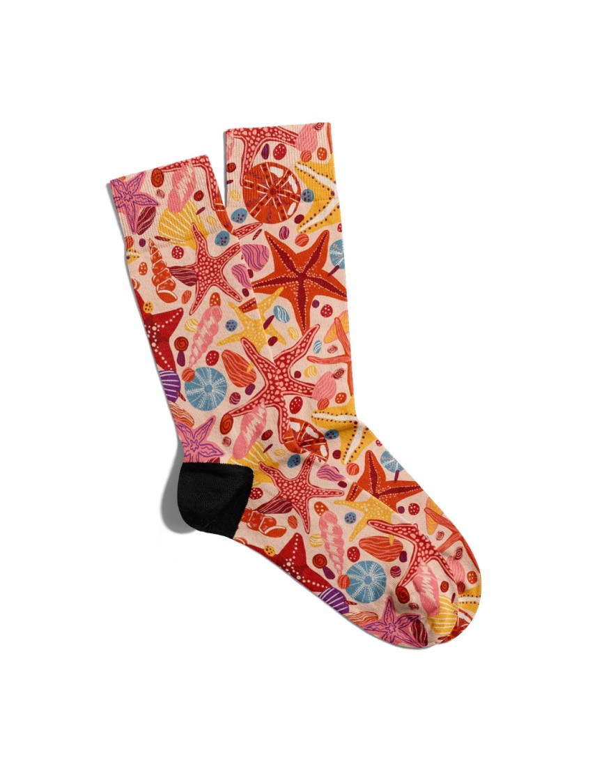 Eğlenceli Çorap Unisex Yaz Temalı Deniz Yıldızı Desen Baskılı Çorap ECSOKET306 Eğlenceli Çorap Unisex Yaz Temalı Deniz Yıldızı Desen Baskılı Çorap ECSOKET306